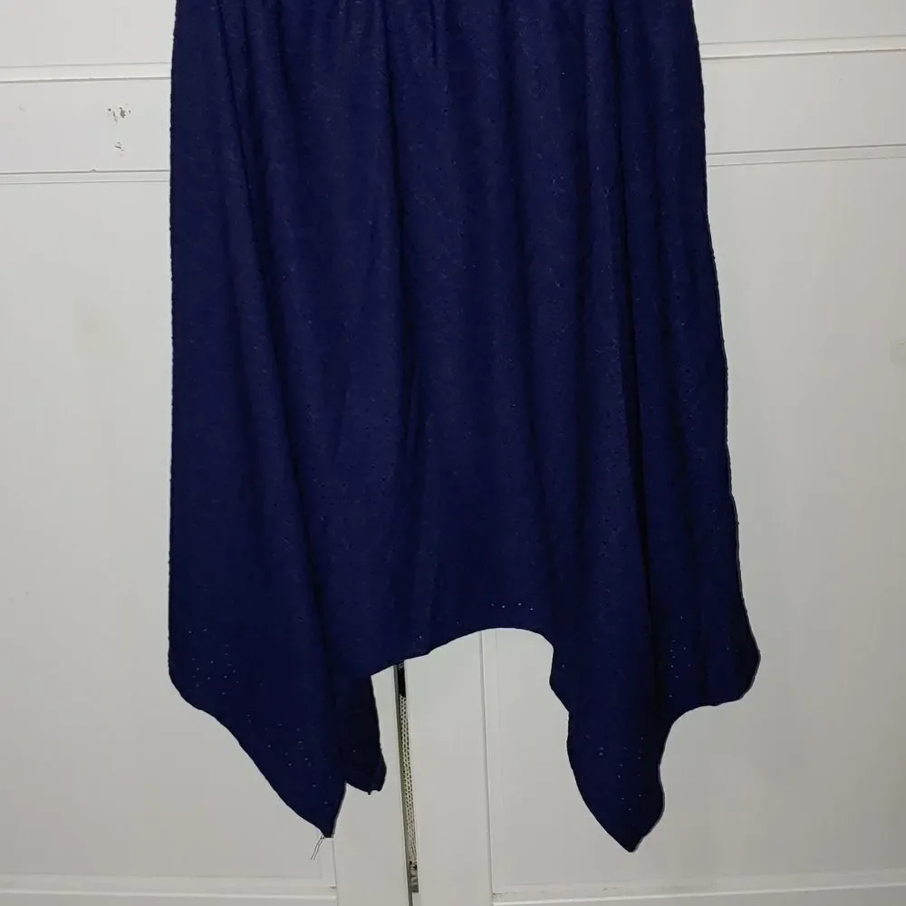 Justice Girls eyelet hankerchief navy dress SZ 10